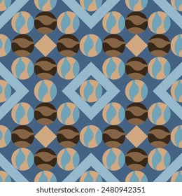 Vector - Geometric seamless pattern, circles, balls, and square