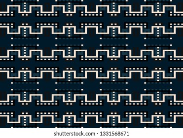 Vector geometric seamless pattern with colorful lines and squares.