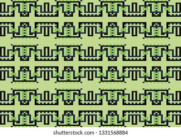 Vector geometric seamless pattern with colorful lines and squares.