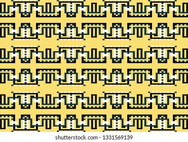 Vector geometric seamless pattern with colorful lines and squares.