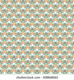 Vector Geometric Seamless Pattern. Colorful Texture. Orange and green colors