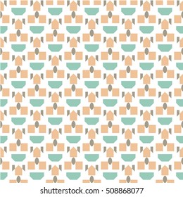Vector Geometric Seamless Pattern. Colorful Texture with orange, green and brown colors