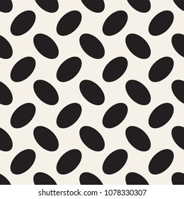 Vector geometric seamless pattern with curved shapes grid. Abstract monochrome rounded lattice texture. Modern repeating textile background design
