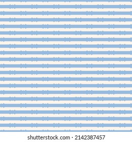 Vector geometric seamless pattern with curvy horizontal stripes. Simple blue and white abstract ornament. Cute summer graphic background texture. Repeat design for decor, wallpaper, fabric, textile