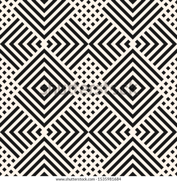 対角線 正方形 長方形 ひし形 タイル グリッドを含むベクター画像のシームレスなパターン 抽象的な白黒のグラフィックテクスチャー 単純な白黒の背景 幾何学的設計を繰り返す のベクター画像素材 ロイヤリティフリー