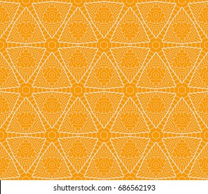 vector geometric seamless pattern. Floral style. orange color. for printing on fabric, paper for scrapbooking, wallpaper, cover, page book.