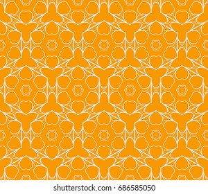 vector geometric seamless pattern. Floral style. orange color. for printing on fabric, paper for scrapbooking, wallpaper, cover, page book.