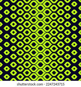 Vector geometric seamless pattern with halftone effect, leaves, drops, mesh. Abstract black and neon green background with gradient transition. Trendy sport style repeat graphic design. Modern pattern