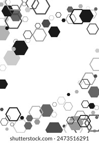 Vector geometric seamless pattern of hexagons, triangles, rhombuses, circles, . Element cluster designed from scattered rhombus items.