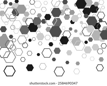 Vector geometric seamless pattern of hexagons, triangles, rhombuses, circles, . Rhombus Shape curl explosion.