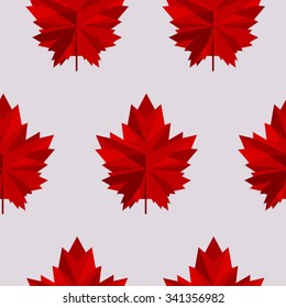 vector geometric seamless pattern with maple leaves