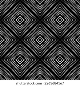 Vector geometric seamless pattern. Minimal ornamental background with abstract shapes. Black and white texture. Simple abstract ornament background. Dark repeat design for decor, fabric, cloth.