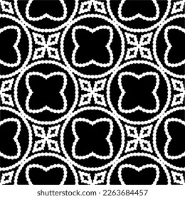 Vector geometric seamless pattern. Minimal ornamental background with abstract shapes. Black and white texture. Simple abstract ornament background. Dark repeat design for decor, fabric, cloth.