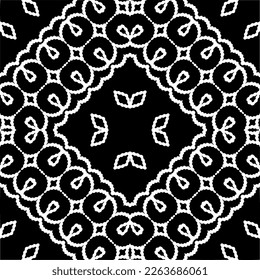 Vector geometric seamless pattern. Minimal ornamental background with abstract shapes. Black and white texture. Simple abstract ornament background. Dark repeat design for decor, fabric, cloth.