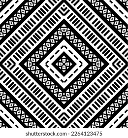 
Vector geometric seamless pattern. Minimal ornamental background with abstract shapes. Black and white mandala. Simple abstract ornament background. Dark repeat design for decor, fabric, cloth.