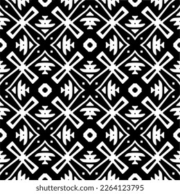Vector geometric seamless pattern. Minimal ornamental background with abstract shapes. Black and white texture. Simple abstract ornament background. Dark repeat design for decor, fabric, cloth.