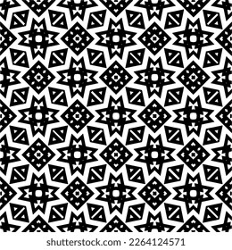 Vector geometric seamless pattern. Minimal ornamental background with abstract shapes. Black and white texture. Simple abstract ornament background. Dark repeat design for decor, fabric, cloth.