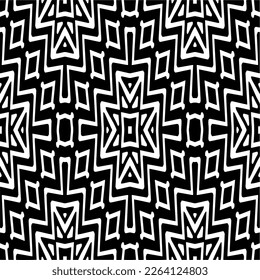 
Vector geometric seamless pattern. Minimal ornamental background with abstract shapes. Black and white mandala. Simple abstract ornament background. Dark repeat design for decor, fabric, cloth.