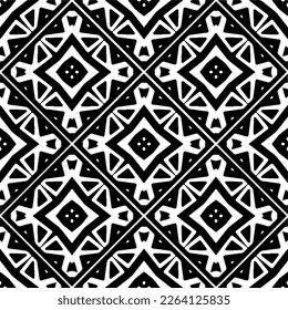 Vector geometric seamless pattern. Minimal ornamental background with abstract shapes. Black and white texture. Simple abstract ornament background. Dark repeat design for decor, fabric, cloth.