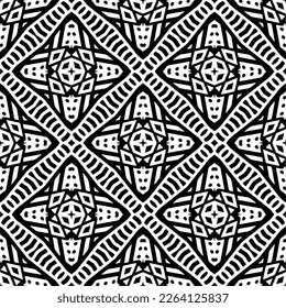 Vector geometric seamless pattern. Minimal ornamental background with abstract shapes. Black and white texture. Simple abstract ornament background. Dark repeat design for decor, fabric, cloth.