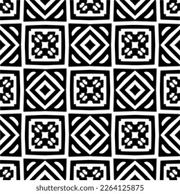 Vector geometric seamless pattern. Minimal ornamental background with abstract shapes. Black and white texture. Simple abstract ornament background. Dark repeat design for decor, fabric, cloth.