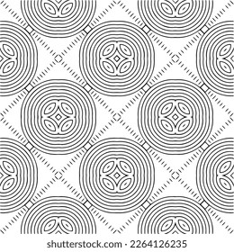 Vector geometric seamless pattern. Minimal ornamental background with abstract shapes. Black and white texture. Simple abstract ornament background. Dark repeat design for decor, fabric, cloth.