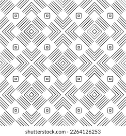 Vector geometric seamless pattern. Minimal ornamental background with abstract shapes. Black and white texture. Simple abstract ornament background. Dark repeat design for decor, fabric, cloth.