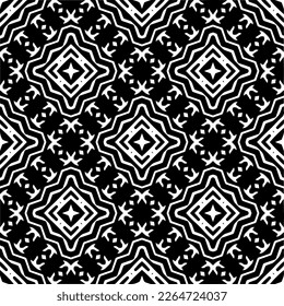 Vector geometric seamless pattern. Minimal ornamental background with abstract shapes. Black and white texture. Simple abstract ornament background. Dark repeat design for decor, fabric, cloth.