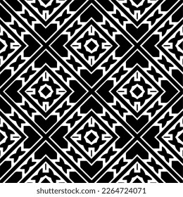 Vector geometric seamless pattern. Minimal ornamental background with abstract shapes. Black and white texture. Simple abstract ornament background. Dark repeat design for decor, fabric, cloth.