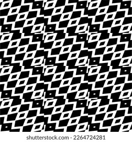 Vector geometric seamless pattern. Minimal ornamental background with abstract shapes. Black and white texture. Simple abstract ornament background. Dark repeat design for decor, fabric, cloth.