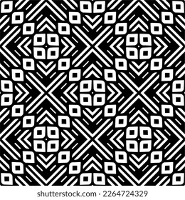 Vector geometric seamless pattern. Minimal ornamental background with abstract shapes. Black and white texture. Simple abstract ornament background. Dark repeat design for decor, fabric, cloth.
