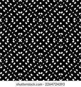 Vector geometric seamless pattern. Minimal ornamental background with abstract shapes. Black and white texture. Simple abstract ornament background. Dark repeat design for decor, fabric, cloth.