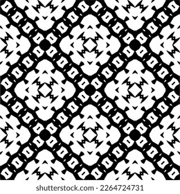 Vector geometric seamless pattern. Minimal ornamental background with abstract shapes. Black and white texture. Simple abstract ornament background. Dark repeat design for decor, fabric, cloth.