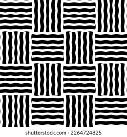 Vector geometric seamless pattern. Minimal ornamental background with abstract shapes. Black and white texture. Simple abstract ornament background. Dark repeat design for decor, fabric, cloth.