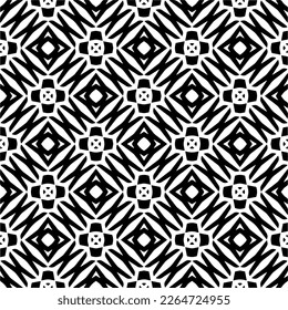 Vector geometric seamless pattern. Minimal ornamental background with abstract shapes. Black and white texture. Simple abstract ornament background. Dark repeat design for decor, fabric, cloth.