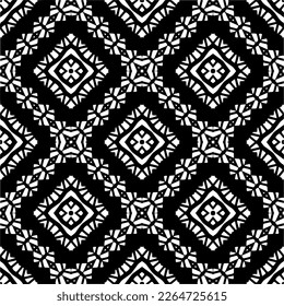 Vector geometric seamless pattern. Minimal ornamental background with abstract shapes. Black and white texture. Simple abstract ornament background. Dark repeat design for decor, fabric, cloth.