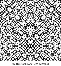 Vector geometric seamless pattern. Minimal ornamental background with abstract shapes. Black and white texture. Simple abstract ornament background. Dark repeat design for decor, fabric, cloth.