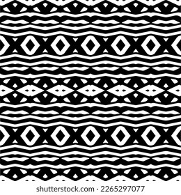 Vector geometric seamless pattern. Minimal ornamental background with abstract shapes. Black and white texture. Simple abstract ornament background. Dark repeat design for decor, fabric, cloth.