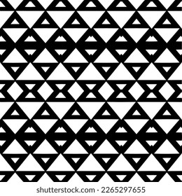 Vector geometric seamless pattern. Minimal ornamental background with abstract shapes. Black and white texture. Simple abstract ornament background. Dark repeat design for decor, fabric, cloth.