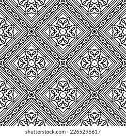 Vector geometric seamless pattern. Minimal ornamental background with abstract shapes. Black and white texture. Simple abstract ornament background. Dark repeat design for decor, fabric, cloth.