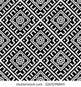 Vector geometric seamless pattern. Minimal ornamental background with abstract shapes. Black and white texture. Simple abstract ornament background. Dark repeat design for decor, fabric, cloth.