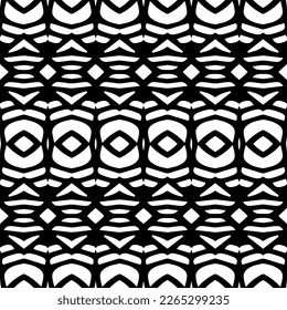 Vector geometric seamless pattern. Minimal ornamental background with abstract shapes. Black and white texture. Simple abstract ornament background. Dark repeat design for decor, fabric, cloth.