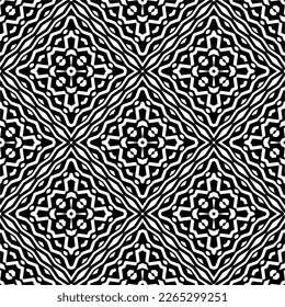 Vector geometric seamless pattern. Minimal ornamental background with abstract shapes. Black and white texture. Simple abstract ornament background. Dark repeat design for decor, fabric, cloth.