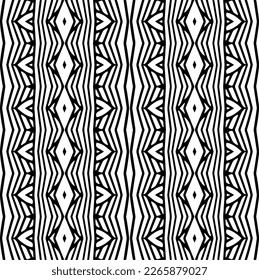 Vector geometric seamless pattern. Minimal ornamental background with abstract shapes. Black and white texture. Simple abstract ornament background. Dark repeat design for decor, fabric, cloth.