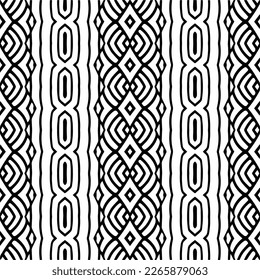 Vector geometric seamless pattern. Minimal ornamental background with abstract shapes. Black and white texture. Simple abstract ornament background. Dark repeat design for decor, fabric, cloth.