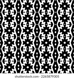 Vector geometric seamless pattern. Minimal ornamental background with abstract shapes. Black and white texture. Simple abstract ornament background. Dark repeat design for decor, fabric, cloth.