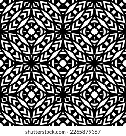 Vector geometric seamless pattern. Minimal ornamental background with abstract shapes. Black and white texture. Simple abstract ornament background. Dark repeat design for decor, fabric, cloth.