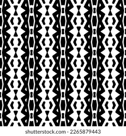 Vector geometric seamless pattern. Minimal ornamental background with abstract shapes. Black and white texture. Simple abstract ornament background. Dark repeat design for decor, fabric, cloth.
