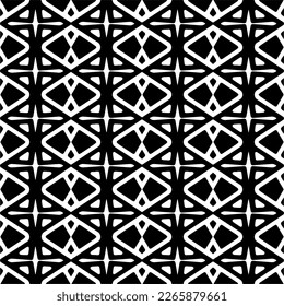 Vector geometric seamless pattern. Minimal ornamental background with abstract shapes. Black and white texture. Simple abstract ornament background. Dark repeat design for decor, fabric, cloth.
