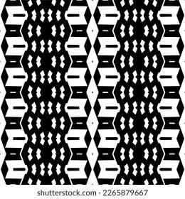 Vector geometric seamless pattern. Minimal ornamental background with abstract shapes. Black and white texture. Simple abstract ornament background. Dark repeat design for decor, fabric, cloth.